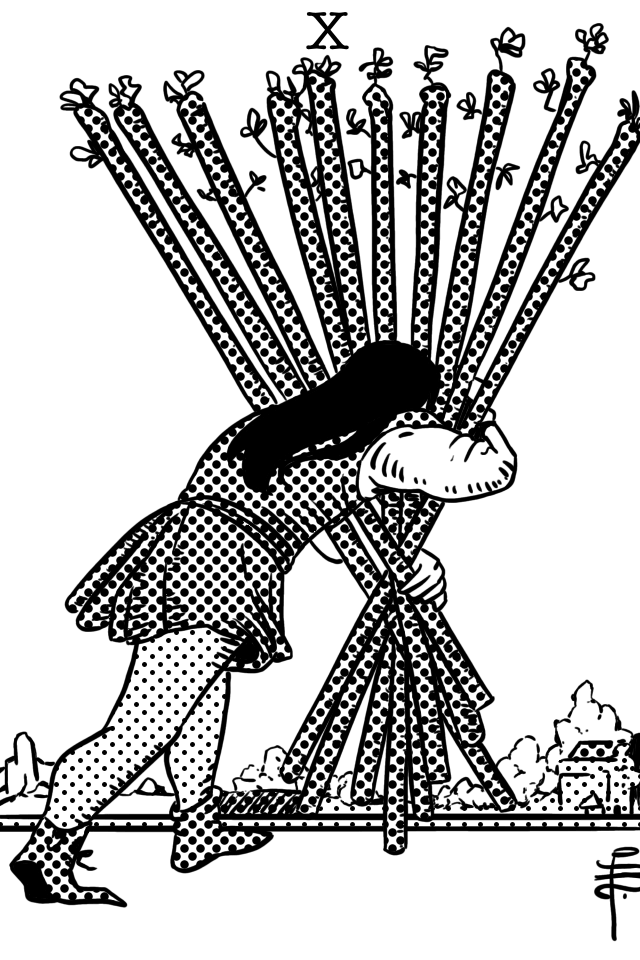 ワンズの10 Ten of Wands