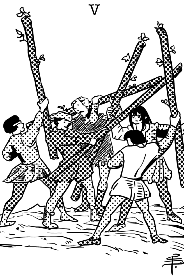 ワンズの5 Five of Wands